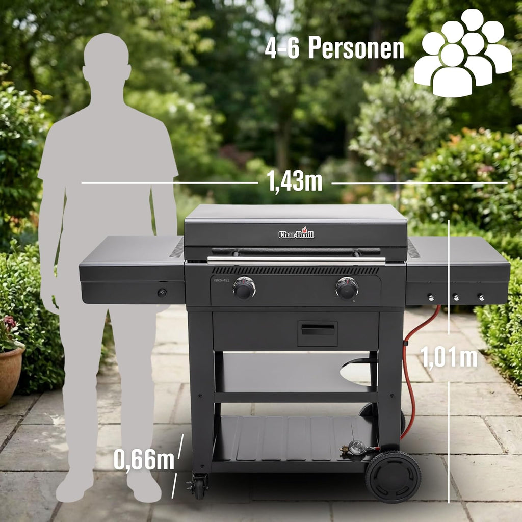 Griddle-Gasgrill Plancha Versa-Tile - 3-in-1 System: Griddle, Grill & Pizzaofen, 2-Zonen