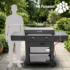 Griddle-Gasgrill Plancha Versa-Tile - 3-in-1 System: Griddle, Grill & Pizzaofen, 2-Zonen