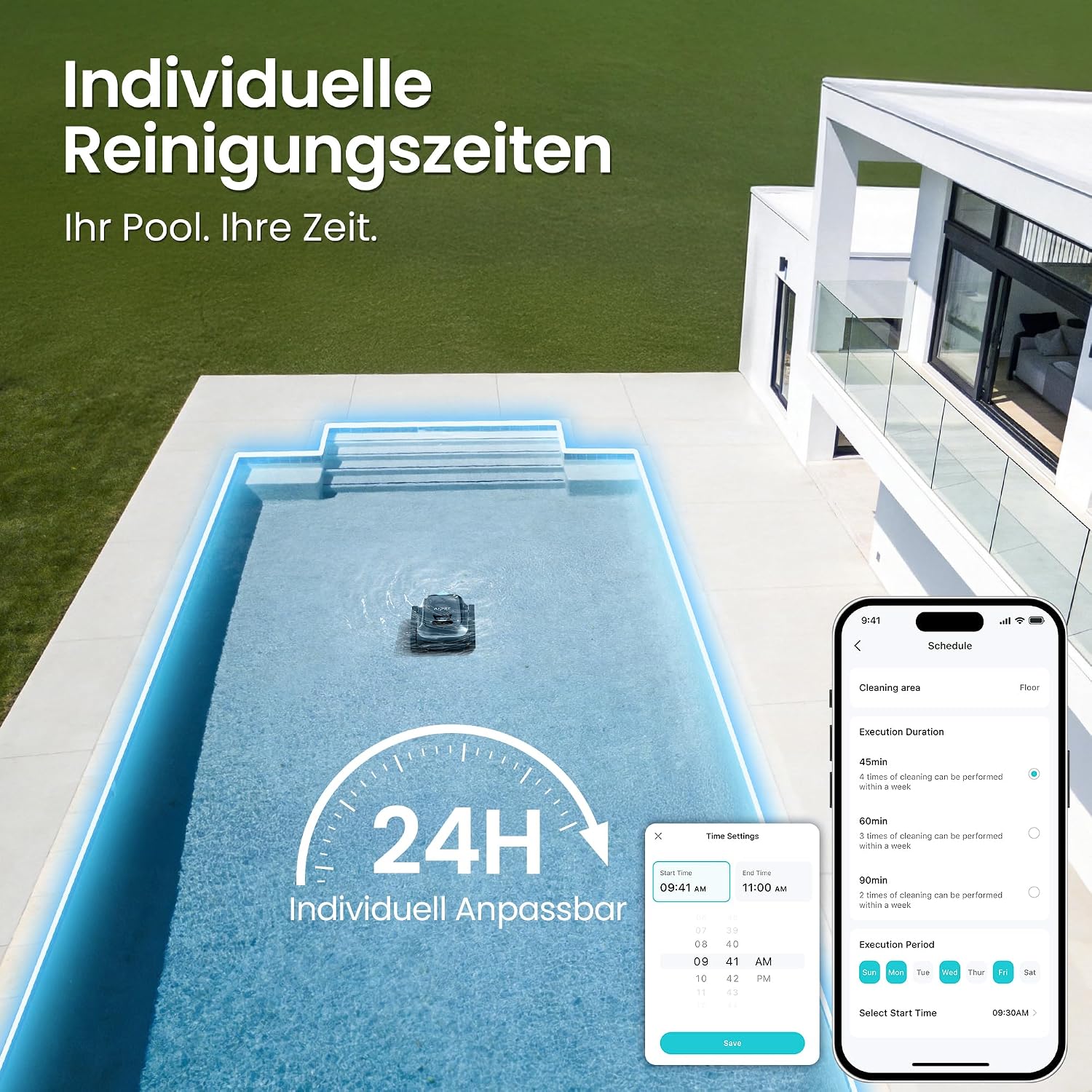 Scuba S1 Poolroboter (2026), Boden/Wand, Wasserlinie, Doppelfiltration, 270 Min., intelligente Navi, App + OTA, für Einbau-/Aufstellpools