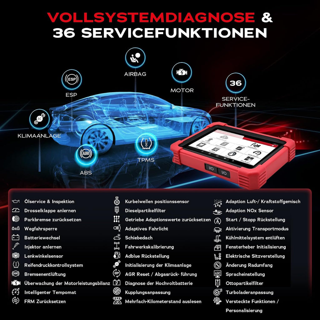 CRP 919 MAX OBD2 Diagnosegerät für alle Fahrzeuge & Marken, 31+ Servicefunktionen (Öl/EPB/DPF/Batterie), ECU-Kodierung, CANFD DoIP