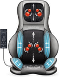 Shiatsu Rücken-Nacken Massagesitzauflage mit Wärme, 2D/3D-Knet, volle Rückenlehne & einstellbare Luftkompresse, Ganzkörpermassage für Damen, Herren