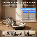 Nassfutterautomat für Katzen - 3 Tage Frische, 5 Mahlzeiten, Halbleiter-Kühlung & Heizung, Edelstahl 304 Schale, programmierbar