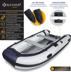 Schlauchboot Wave 230-320 cm aufblasbar 6-tlg. Set – Bank, Pumpe, Paddel, Rep.-Set, Tasche, Angelboot, Paddelboot, Motor möglich, salzwasserfest
