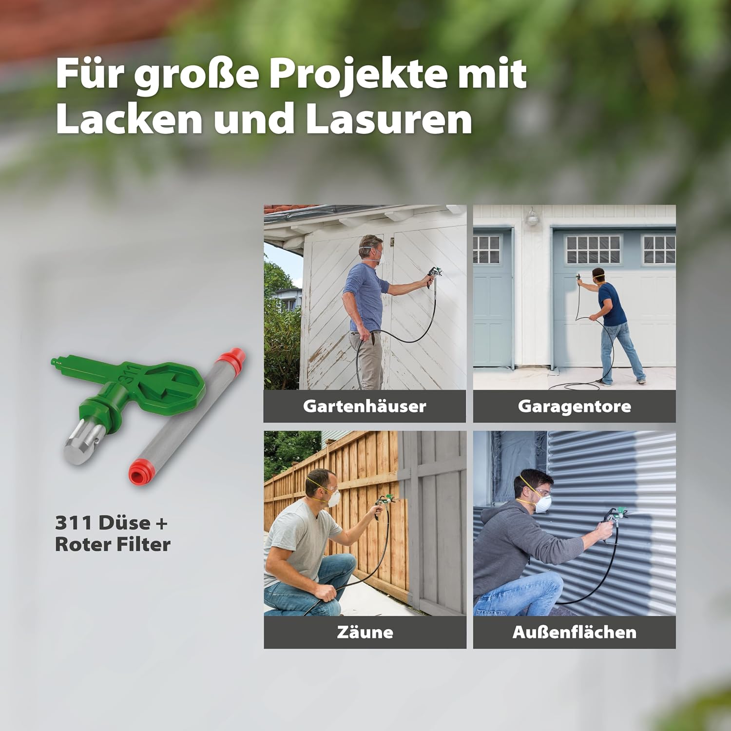 Airless Farbsprühsystem Control Pro 350 R für Wandfarben, Latexfarben, Lacke & Lasuren, 15 m²-2 min, Druckregulierung, 110 bar, Schlauch 15 m