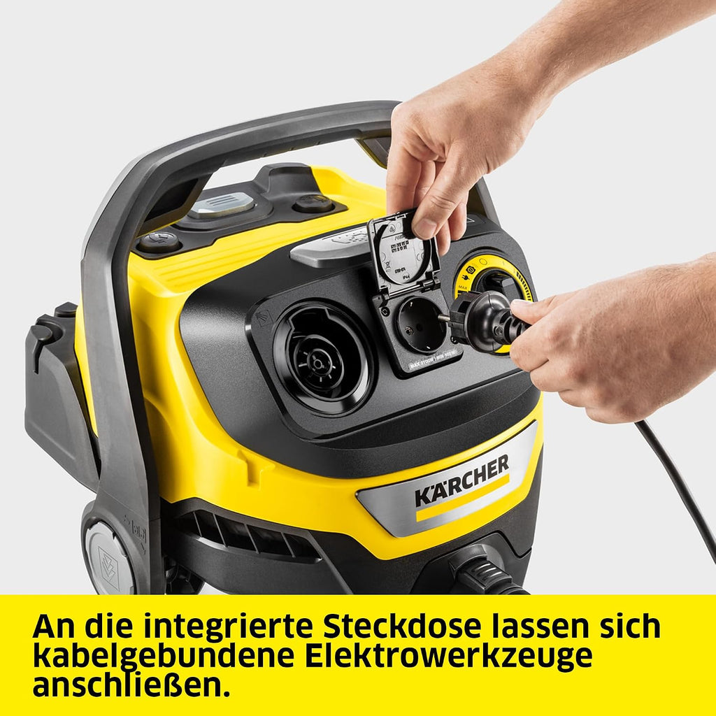 WD 7 Control P S 30/6/35/T Nass-/Trockensauger, FILT!elligence, Fernbedienung, Steckdose, Blasfunktion, 1400W, 30l Edelstahl