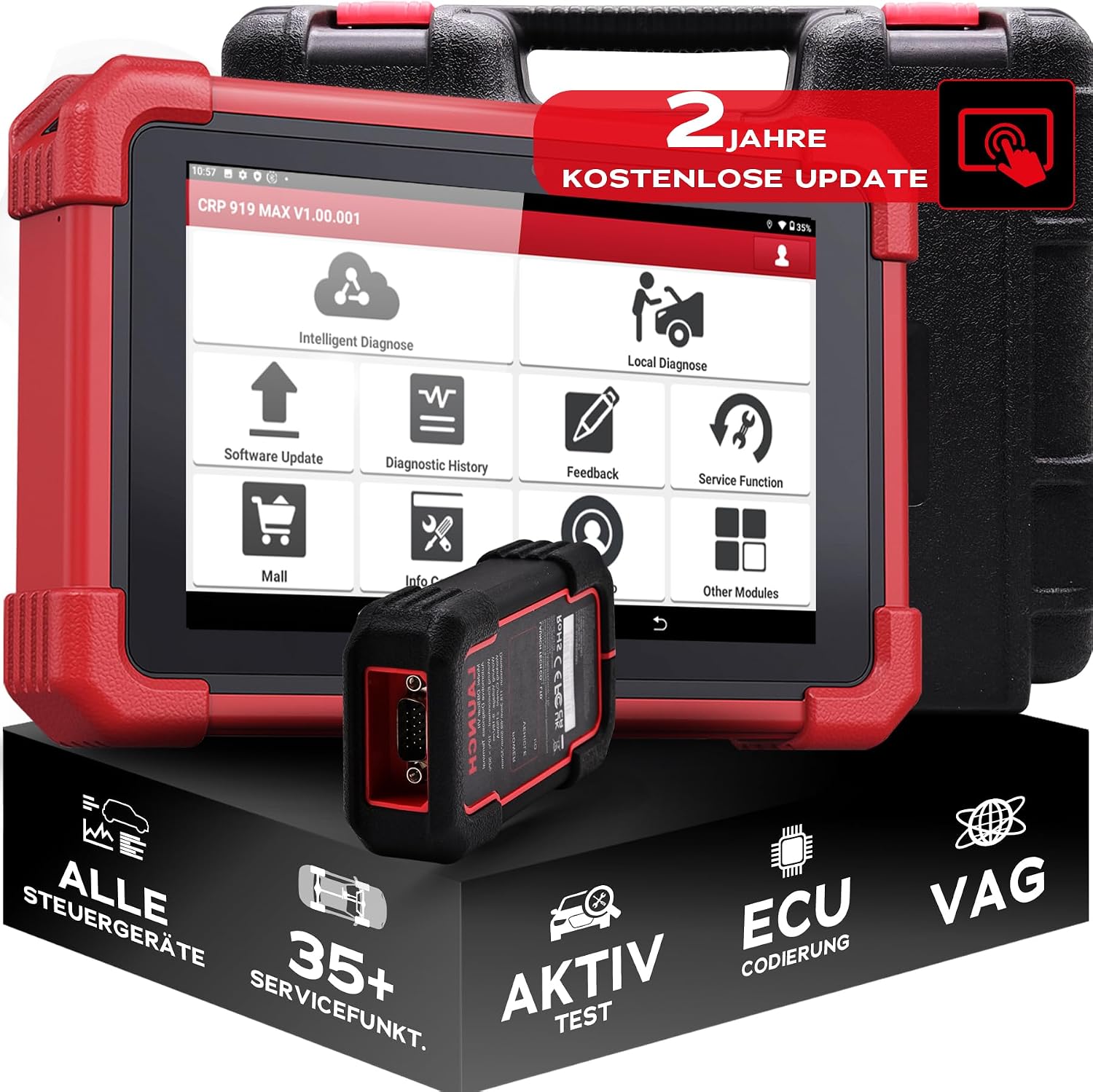 CRP 919 MAX OBD2 Diagnosegerät für alle Fahrzeuge & Marken, 31+ Servicefunktionen (Öl/EPB/DPF/Batterie), ECU-Kodierung, CANFD DoIP