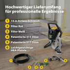Airless Farbsprühsystem Control Pro 350 R für Wandfarben, Latexfarben, Lacke & Lasuren, 15 m²-2 min, Druckregulierung, 110 bar, Schlauch 15 m