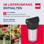 HWW INOX 1300 Plus F Hauswasserwerk, Edelstahl-Druckkessel, 1200W, selbstansaugend, 4350 l/h, 50m, Vorfilter, wartungsfrei, Überlastschutz