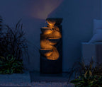 Gartenbrunnen Salo mit LED Beleuchtung, ca. 81x34x33 cm, Polyresin, grau