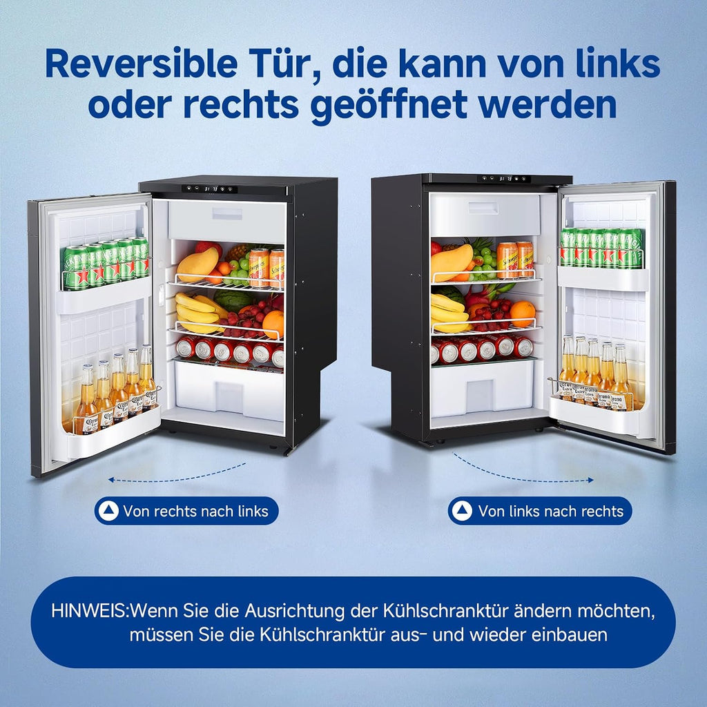 83L Kompressor Kühlbox mit APP-Steuerung, 12/24V DC, LED-Leuchten, bis -20°C – ideal für Auto, LKW, Boot, Wohnmobil, Camping und Reisen