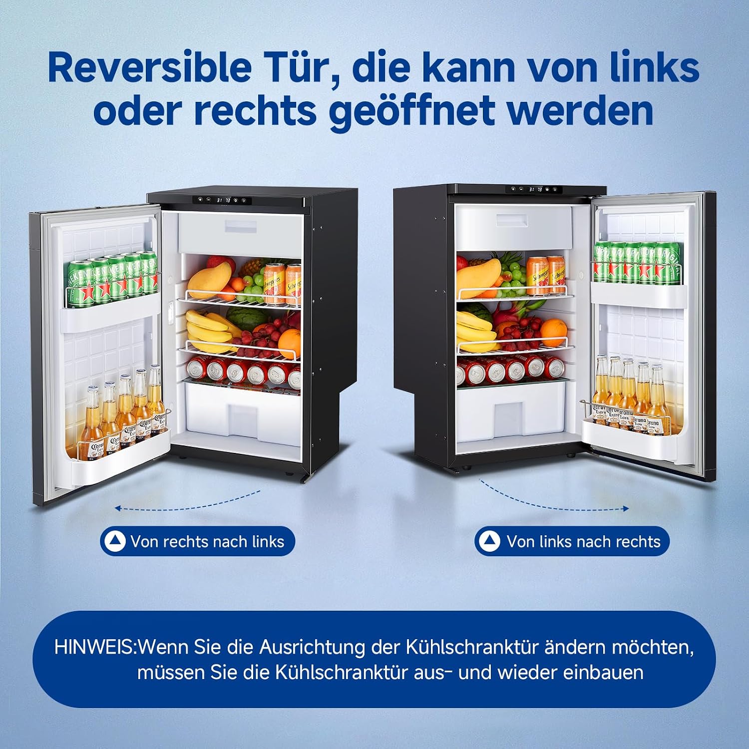 83L Kompressor Kühlbox mit APP-Steuerung, 12/24V DC, LED-Leuchten, bis -20°C – ideal für Auto, LKW, Boot, Wohnmobil, Camping und Reisen
