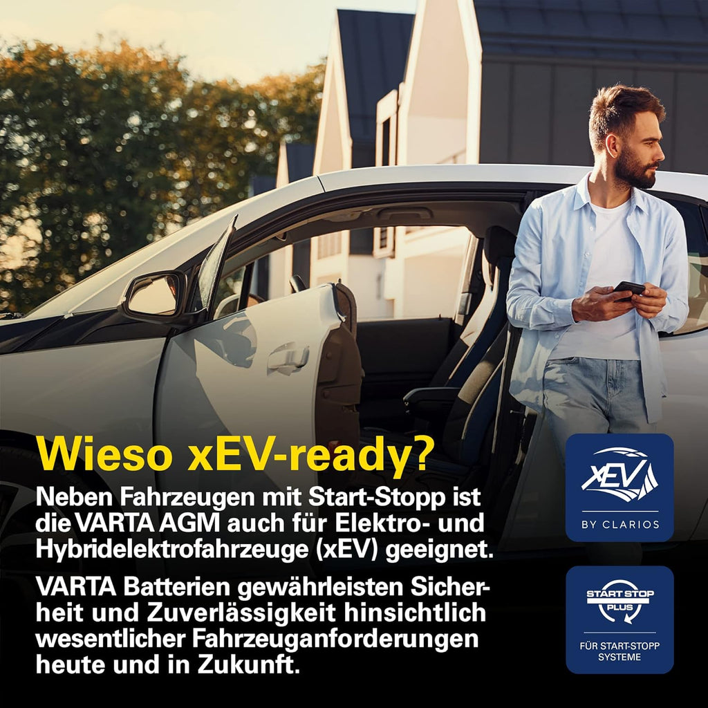 Silver Dynamic AGM Batterie A4 – Start-Stop und xEV Autobatterie 12V 105Ah 950A – Starterbatterie für Autos mit hohem Energiebedarf