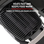 Q 1200N Gasgrill mit Seitentischen,Porzellanemaillierte Gusseisenroste,Deckelthermometer,Hochleistungsbrenner,1290cm² Grillfläche,Midnight Black