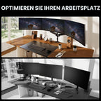 Monitorhalterung 3 Monitore für 17-32 Zoll, höhenverstellbar, bis 8 kg pro Arm, Schwarz Gaming