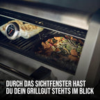 Gasgrill MONROE PRO 3 SIK TURBO, 3 Edelstahlbrenner, Seitenkocher, Infrarot-Backburner, PanoVision, HEAT RANGE, 800°C Turbo Zone, Silber/Schwarz