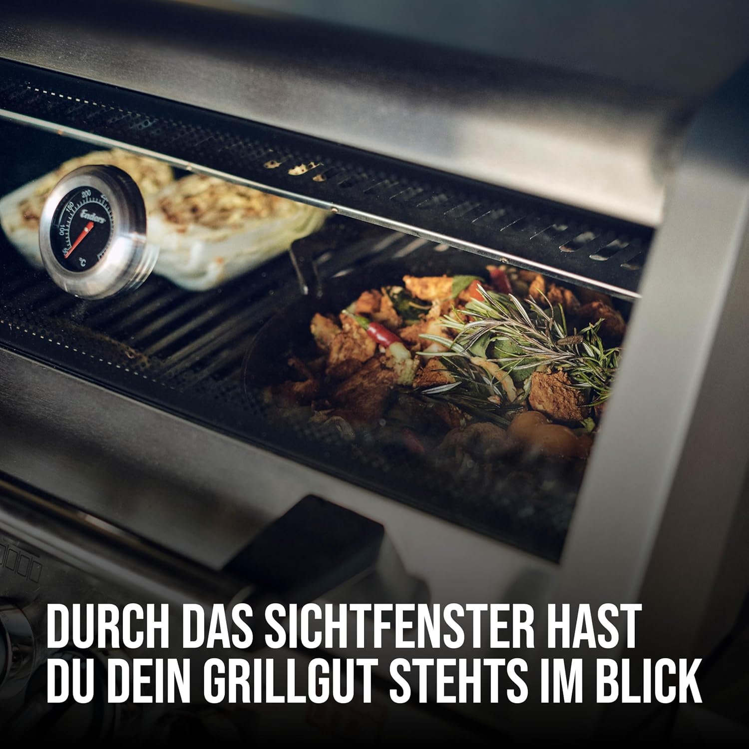Gasgrill MONROE PRO 3 SIK TURBO, 3 Edelstahlbrenner, Seitenkocher, Infrarot-Backburner, PanoVision, HEAT RANGE, 800°C Turbo Zone, Silber/Schwarz