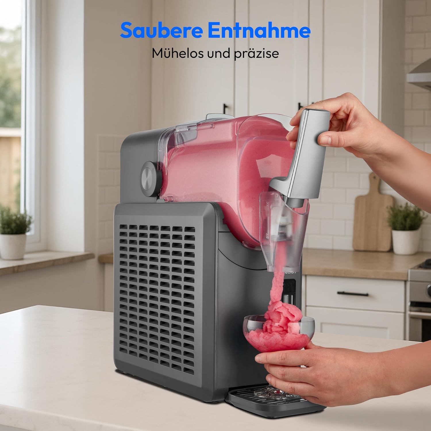 Slush-Maschine, 2,6 L Eis-Kapazität, 1,9 L Behälter, 5 Modi, 30-60 Min., Kompressor, Slush-Eisbereiter, MD12090
