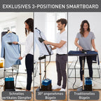 Ixeo Power All-in-One Dampfglätter, 3-Pos.Smart Board, 5.8bar, 200g/min Dampf, desinfiz., schwarz/blau, QT2022
