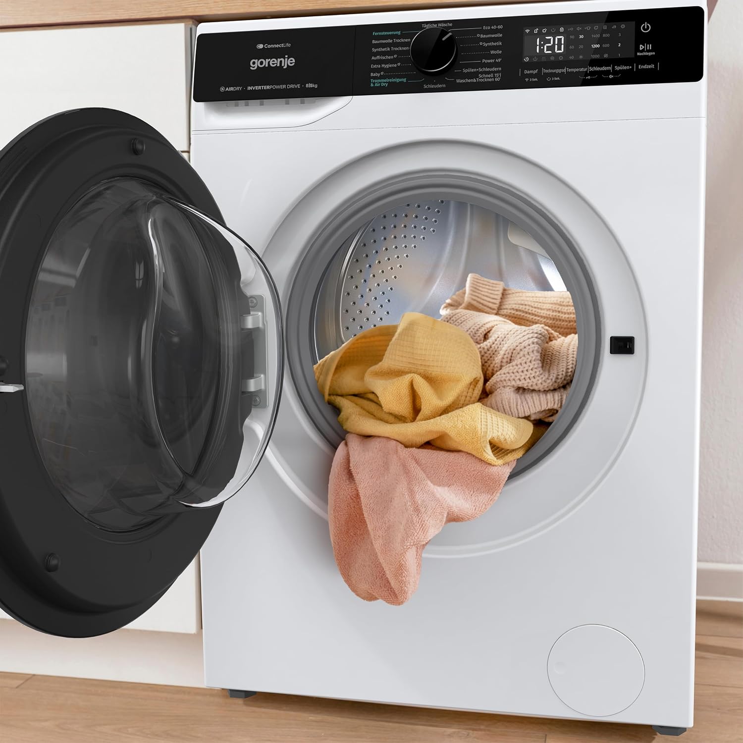 WD2PA854ADW Waschtrockner, 16 Programme, 8kg Waschen, 5kg Trocknen, 1400 U/min, AirDry, SterilTub, AllergySteam, PowerJetwash, StopAddGo, A-30%