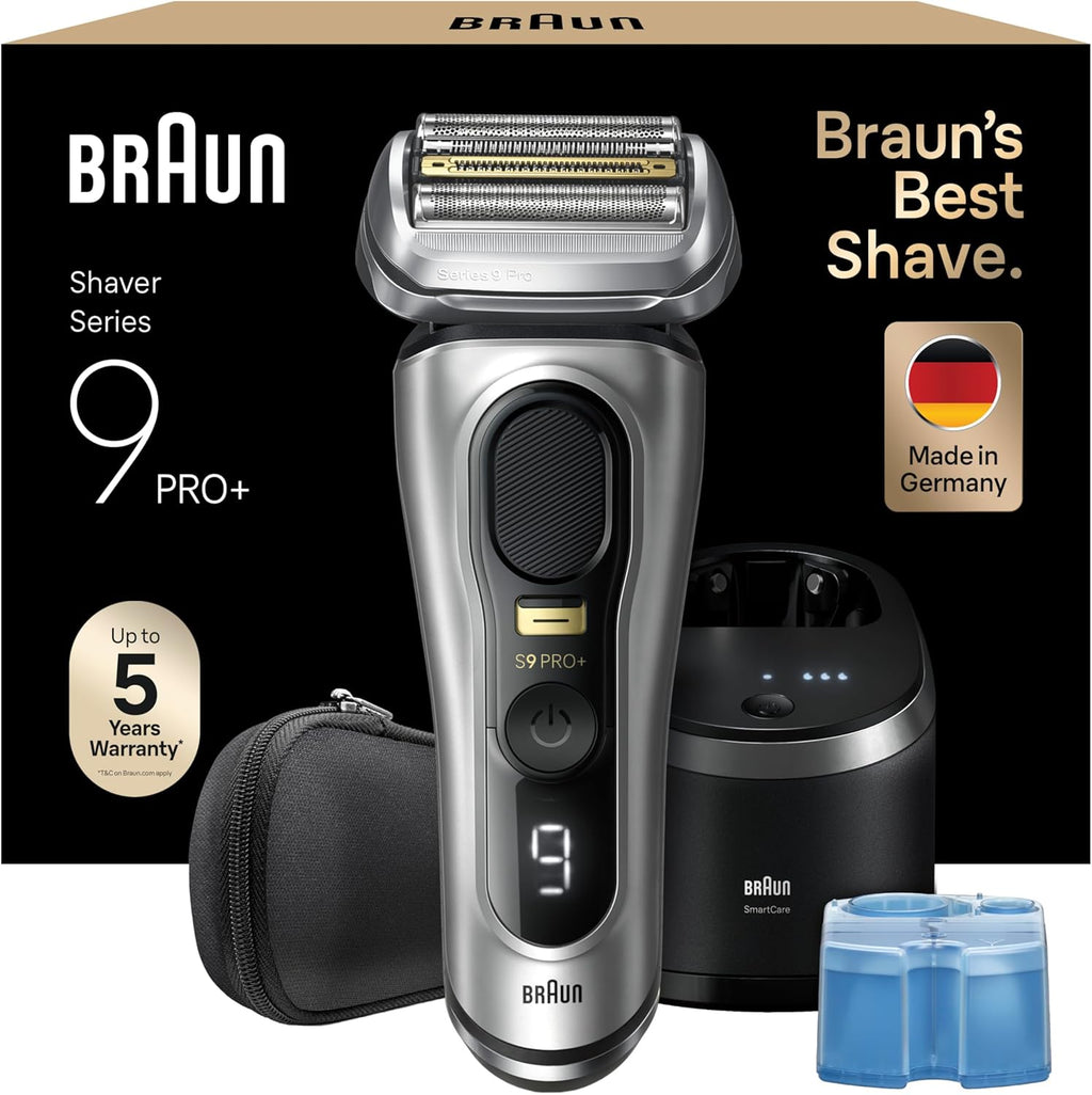 Series 9 PRO+ 9567cc, Silber - Elektrorasierer, 5+1 Ultradünne Klingen, Barttrimmer, 60 Min. Akku, wasserdicht, Etui, 6in1 SmartCare Center