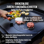 Griddle-Gasgrill Plancha Versa-Tile - 3-in-1 System: Griddle, Grill & Pizzaofen, 2-Zonen