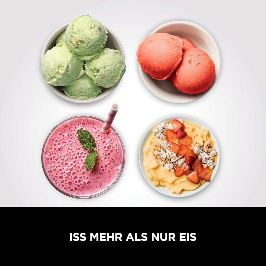 CREAMi Eis- & Dessertmaschine mit 2 Behältern, 7 Programmen: Eis, Gelato, Sorbet, Smoothie-Bowls, Milchshakes u.v.m., 1,4L, Schwarz/Silber, NC302EU