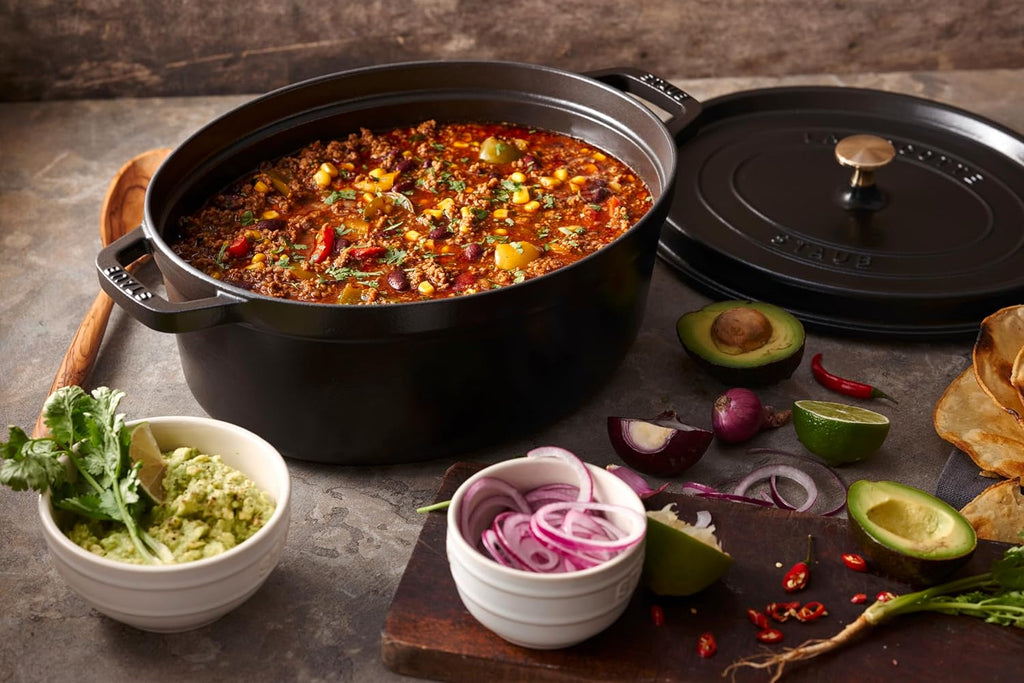 Cocotte, Gusseisen Bräter mit Deckel, 33 cm, 6,7 L, Oval, Alle Herdarten inkl Induktion, Schwarz