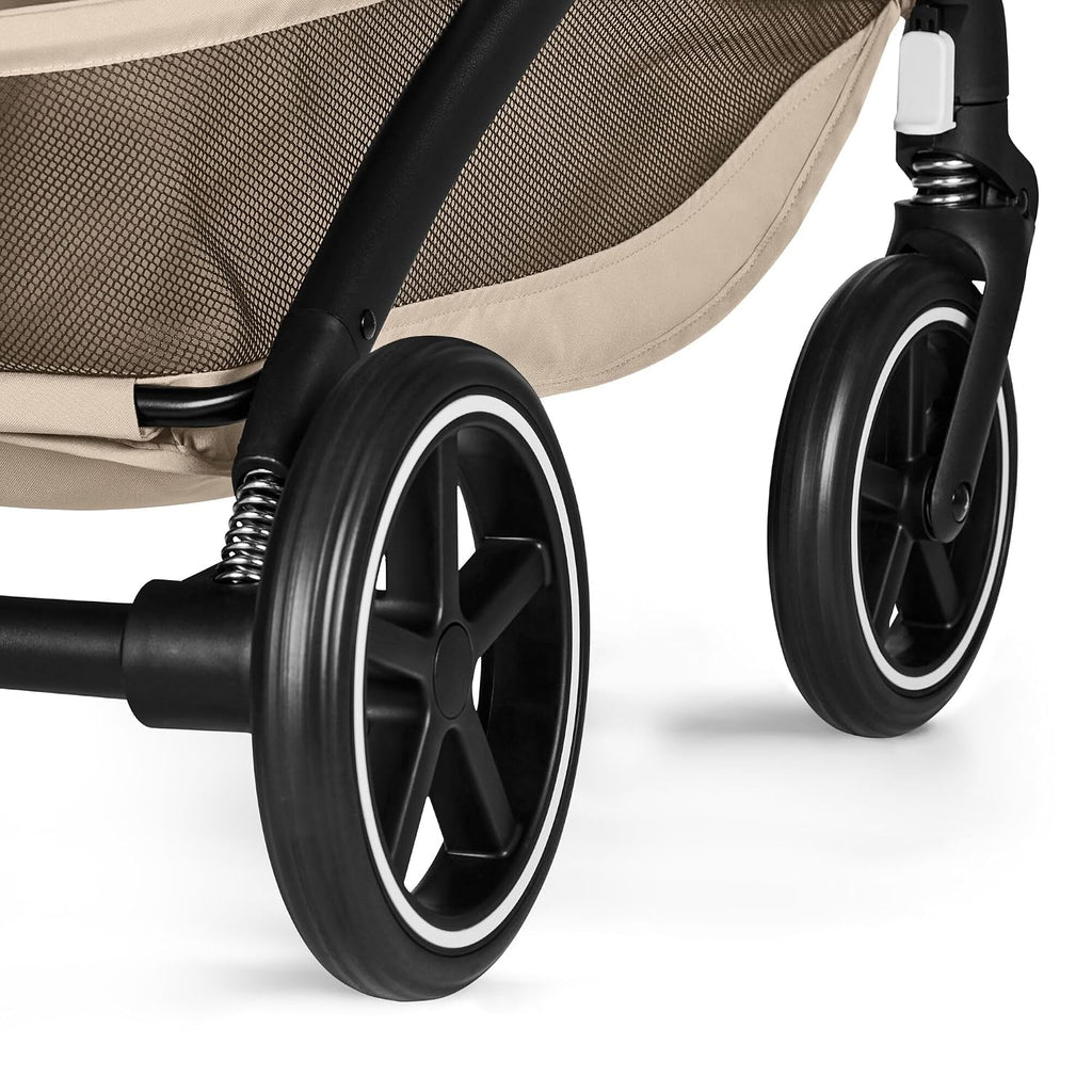 Gold Kinderwagen BEEZY mit Ergonomischer Liegeposition, Ab Geburt bis 4 Jahre (max. 22 kg), Kompakt faltbar, Einhand-Gurtsystem, Magic Black