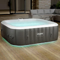 Automatisch aufblasbarer Spa Whirlpool 2400W, für 6 Pers., 185x185 cm, 130 Düsen, LED, 910L, inkl. Abdeckung, Bubble Spa + Wellness-Massage