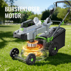 Akku-Rasenmäher 40V(2X20V), 43cm Schnittbreite, Brushless, bis 500 m², Mulch-Kit, 50L Fangkorb, 6 Schnitthöhen (25-75mm), 2x 4,0Ah Akkus+Ladegerät