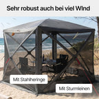 Faltbarer Pop Up Pavillon 2x2m mit Schnellaufbau & UV-Schutz - wasserabweisender Camping Pavillon mit Sturmleinen & robusten Stahlheringen