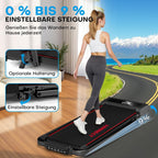 Laufband für Zuhause, Walking Pad, 1-12 km/h, klappbar, 9% Steigung, leise, LCD, Fernbedienung + App + Handlauf-Tasten, 150 kg