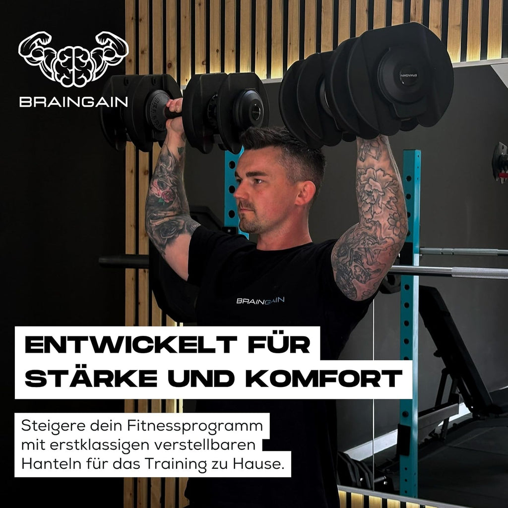 Verstellbares Kurzhantel-Paar, 15-in-1 (24kg) Gewichtsstufen, Smart-Click-Technologie, Anti-Rutsch-Griff, platzsparend für Heimtraining