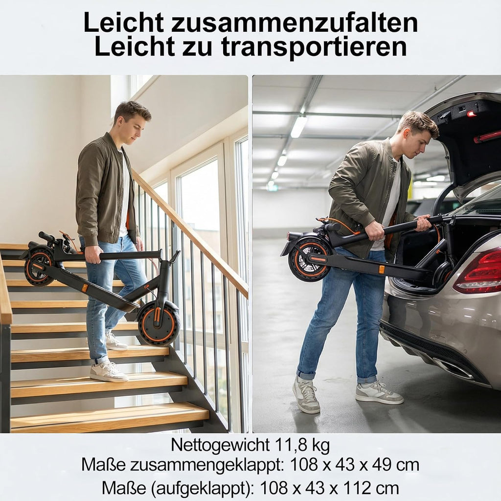 E-Scooter mit Straßenzulassung T-Serie, APP-Steuerung, 30-35km Reichweite, 350W Motor, 8,5 Zoll Wabenreifen, Duales Bremssystem – für Erwachsene