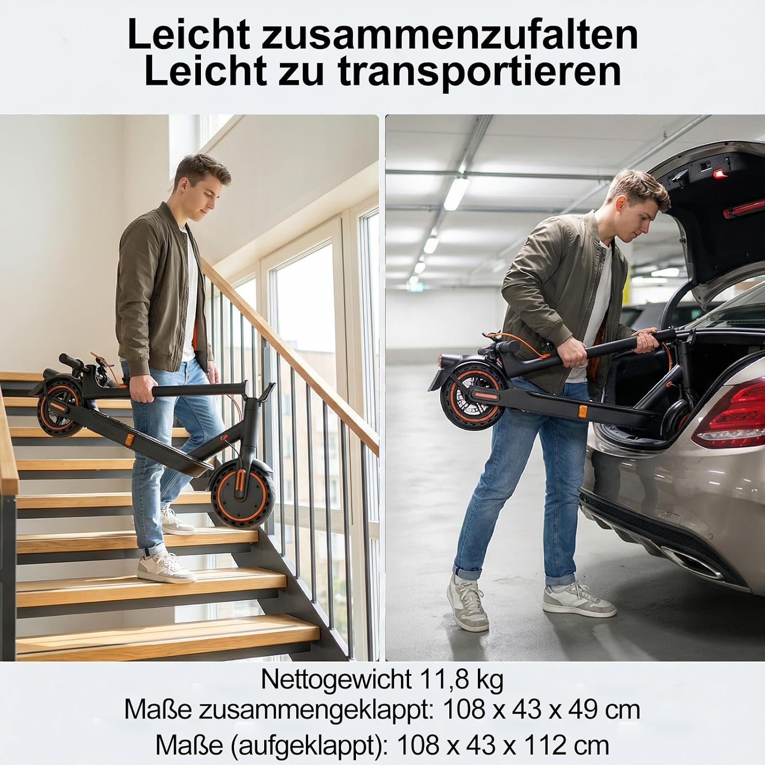 E-Scooter mit Straßenzulassung T-Serie, APP-Steuerung, 30-35km Reichweite, 350W Motor, 8,5 Zoll Wabenreifen, Duales Bremssystem – für Erwachsene