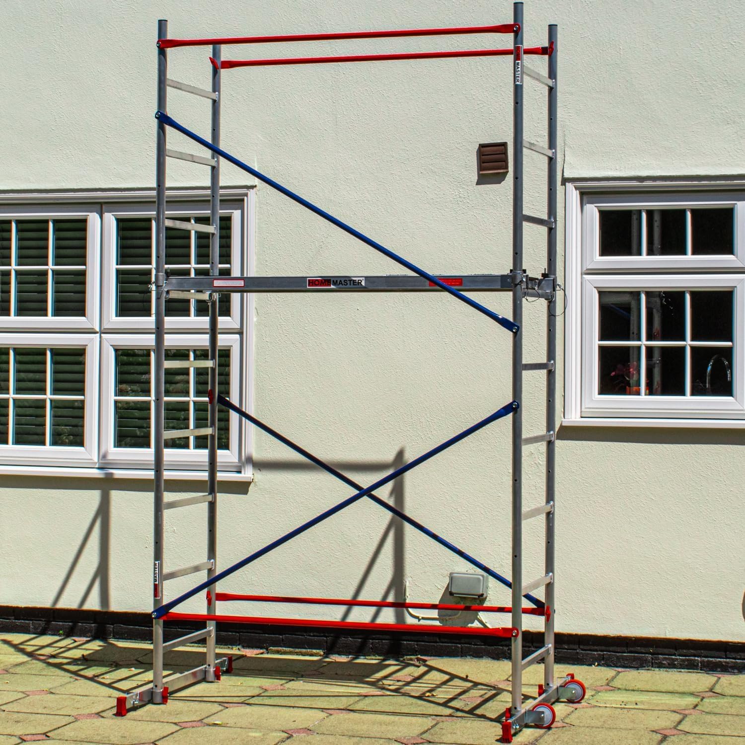 Heimwerken Gerüstturm 4m - Fahrbares Arbeitsgerüst aus Aluminium mit Schneller Montage