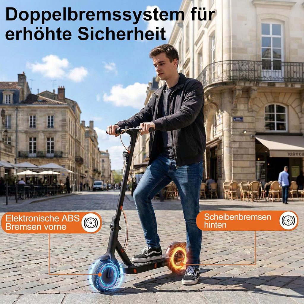 E-Scooter mit Straßenzulassung T-Serie, APP-Steuerung, 30-35km Reichweite, 350W Motor, 8,5 Zoll Wabenreifen, Duales Bremssystem – für Erwachsene