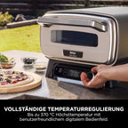 Artisan Outdoor-Pizzaofen + Heißluftfritteuse, 4 Funktionen (Pizza/Air Fry/Bake/Prove), 5 Pizza-Modi, 30cm Pizzastein + Zubehör, grau, MO201EU