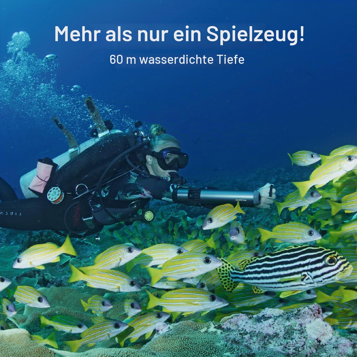 Subnado Unterwasser-Scooter, Daumensteuerung, für SUP/Pool/Tauchen/Schnorcheln, kompakt + tragbar, für Erwachsene/Kinder, grau/rot