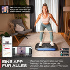 4D Vibrationsplatte, VP400 + sVibe, Smart LED, Bänder + Ropes, Abnehmen, Ganzkörper, Muskelaufbau, 120 kg, Fitness