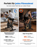Leises Heimtrainer-Fahrrad, verstellbarer Widerstand, LED-Monitor, Tablet-Halter, Indoor-Cycling, für Cardio, eigene App, bis 136 kg
