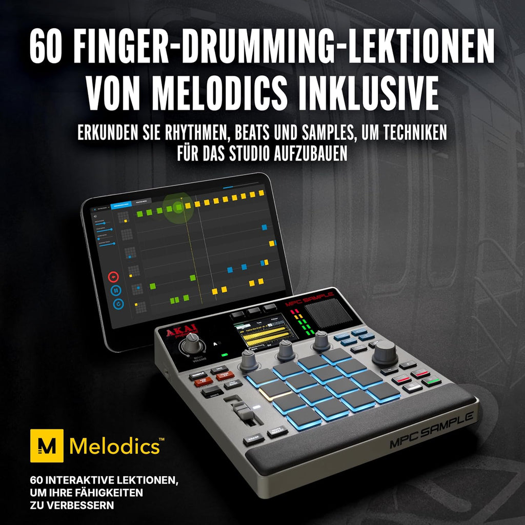 MPC Sample - Standalone Portable Sampler, Sequenzer und Effektprozessor mit Akku, USB-C, integriertem Lautsprecher und Mikrofon