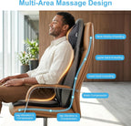 Shiatsu Rücken-Nacken Massagesitzauflage mit Wärme, 2D/3D-Knet, volle Rückenlehne & einstellbare Luftkompresse, Ganzkörpermassage für Damen, Herren