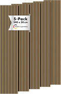 5 Stück Akustikpaneele Holz 240x50 cm - Eiche Geölt Dekor - Wandverkleidung als 3D Lamellenwand für effektiven Schallschutz - Holzpaneele