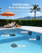 Poolroboter 2026, Wand/Boden/Wasserlinie/Flachzone, 200 Min., 6,9 kg, 3μm Filter, Akku, bis 200 m², orange