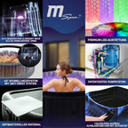Whirlpool Outdoor Aurora | RGB LED Beleuchtung - 6 Personen aufblasbar - UVC+ Wasserreinigung - ⌀ 204 cm - Aufstellpool mit Fernbedienung - Hot Tub