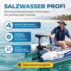 TRS 62 lbs Elektromotor – 696W Außenborder, salzwassertauglich, LED-Batterieanzeige, 12V für Schlauchboote, 5 Vorwärts-/3 Rückwärtsgänge