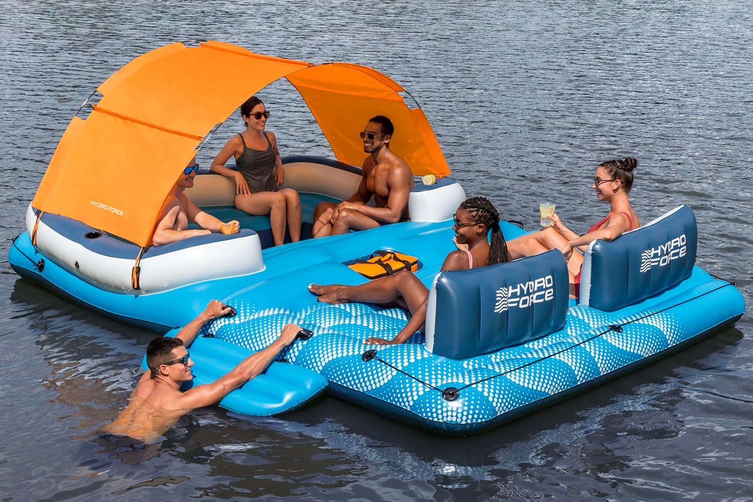 Hydro-Force 6-Personen-Badeinsel Tropical Breeze 389 x 274 cm