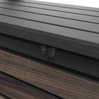 Signature Gartenbank 130x60x85 cm, wetterfeste Aufbewahrungsbank mit 227L Stauraum, 2-Sitzer, Holzdesign Rosewood