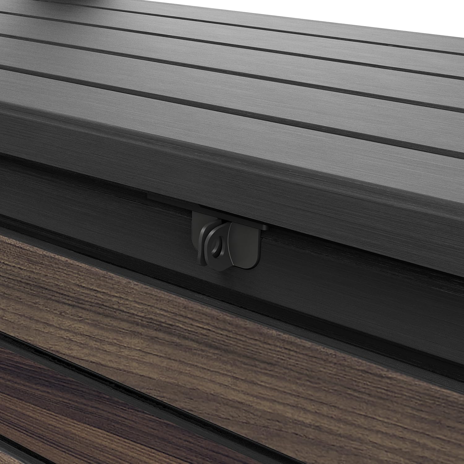 Signature Gartenbank 130x60x85 cm, wetterfeste Aufbewahrungsbank mit 227L Stauraum, 2-Sitzer, Holzdesign Rosewood